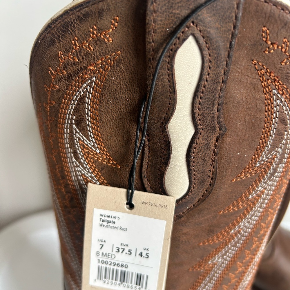 Ariat Brown Leather Western Cowgirl Boots XToe 11” Shaft Style:Tailgate - Picture 3 of 12